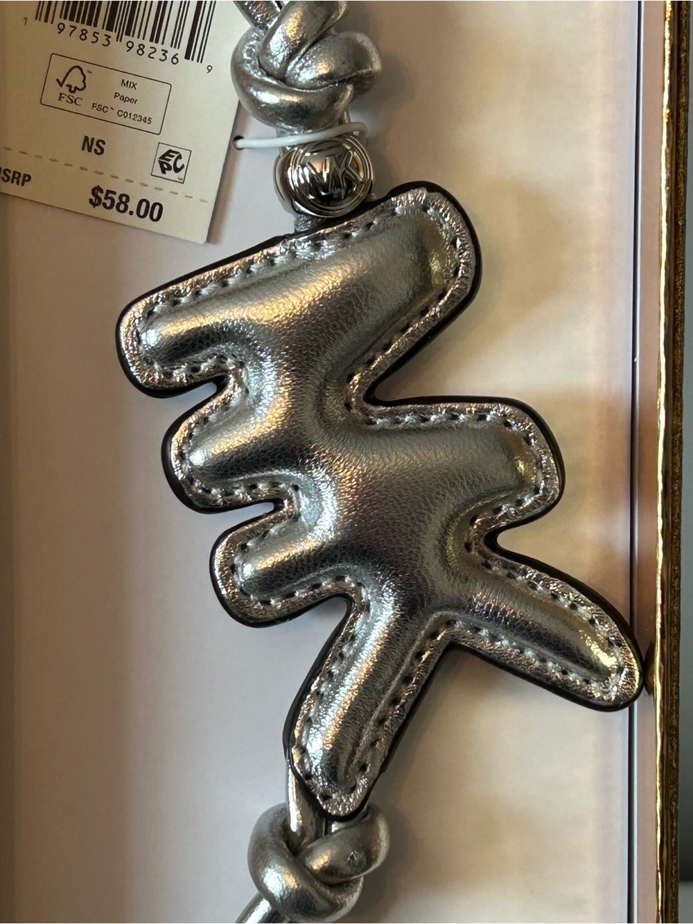 NWT! Michael Kors Leather Bubble Key/Bag Charm - Picture 5 of 7